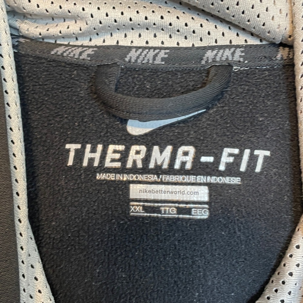 Nike Therma-FIT Hoodie XXL Pullover Gray Accents Black Athletic Activewear - Picture 4 of 7